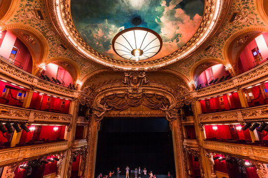 Opera comique of Paris, interiors and details