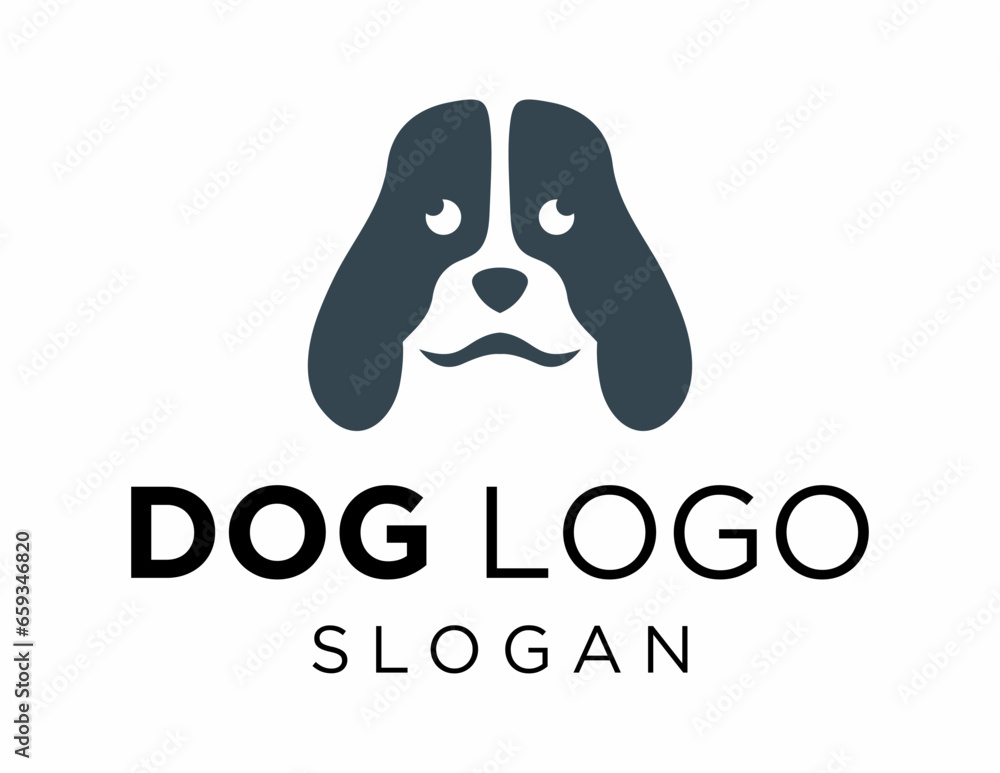 Poster logo design about dog on a white background. made using the coreldraw application.