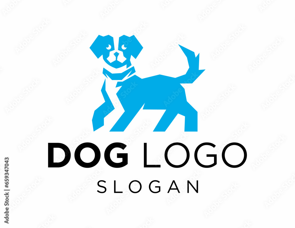 Poster logo design about dog on a white background. made using the coreldraw application.