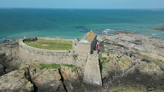 Rising drone,aerial  National Fort Saint  Marlo France