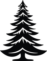 Fototapeta premium Christmas tree black and white symbols