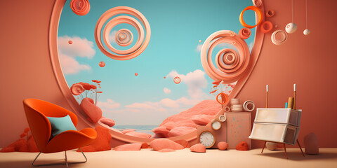 Surreal Abstract Artwork Featuring Playful Elements