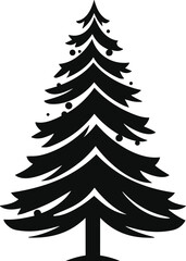 Obraz premium Christmas tree black and white symbols