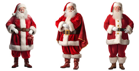Santa Claus on transparent PNG background, Christmas, isolated on white background, Generative Ai
