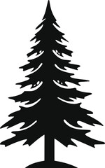 Obraz premium Christmas tree black and white symbols