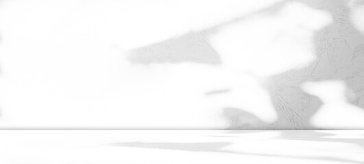 Floor Shadow Kitchen Concrete Wall Abstract White Texture Light Table Product Mable Studio Room Plant Display Cement 3d Shelf Silhouette Leaves Shelf Template Bg Interior Minimal Mockup Backdrop Bar.