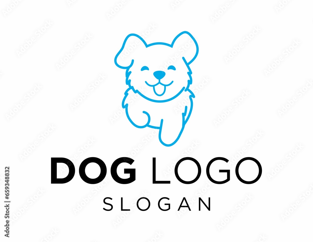 Poster logo design about dog on a white background. made using the coreldraw application.