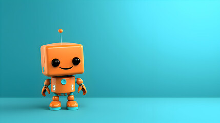 Naklejka premium Funny cartoon model with copy Space, , 3d cute creature