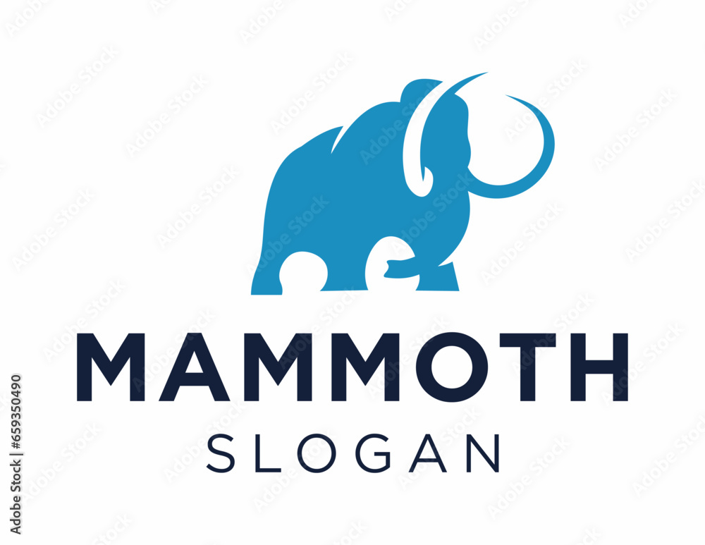 Poster logo design about mammoth on a white background. made using the coreldraw application.