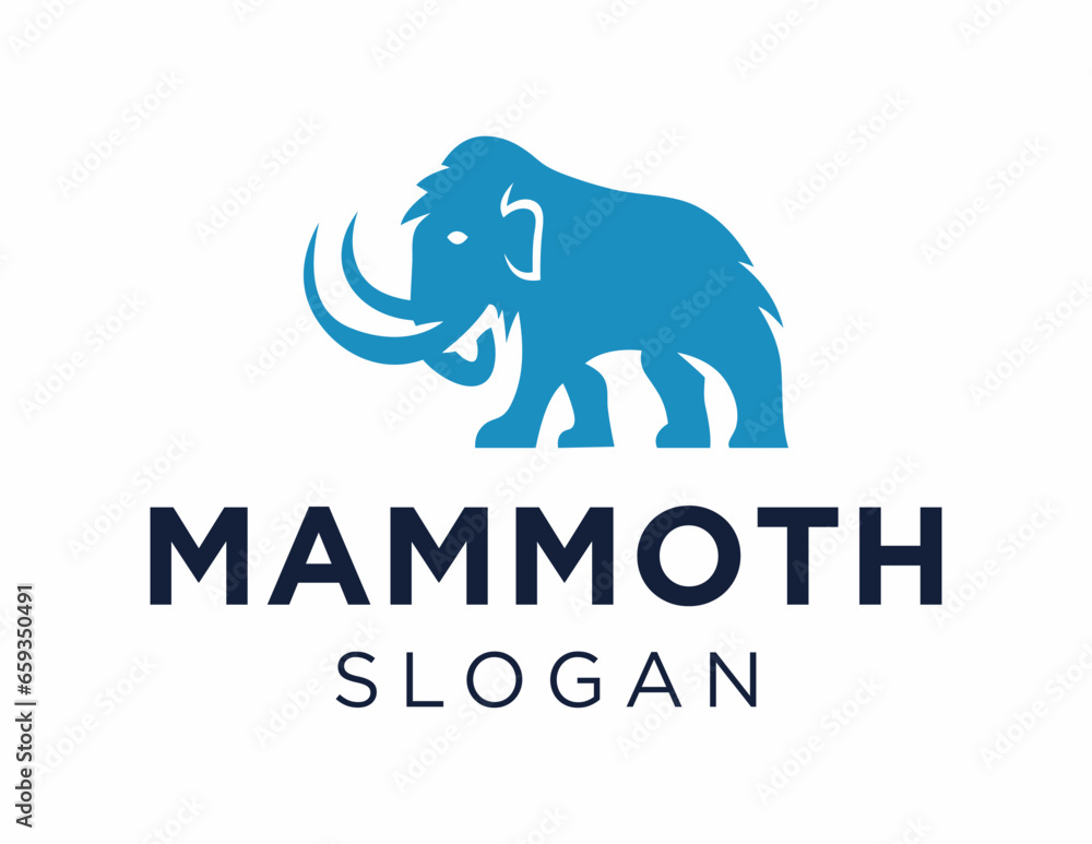 Poster logo design about mammoth on a white background. made using the coreldraw application.