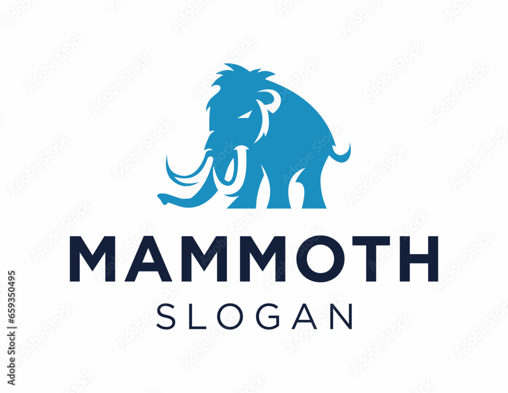 Poster logo design about mammoth on a white background. made using the coreldraw application.