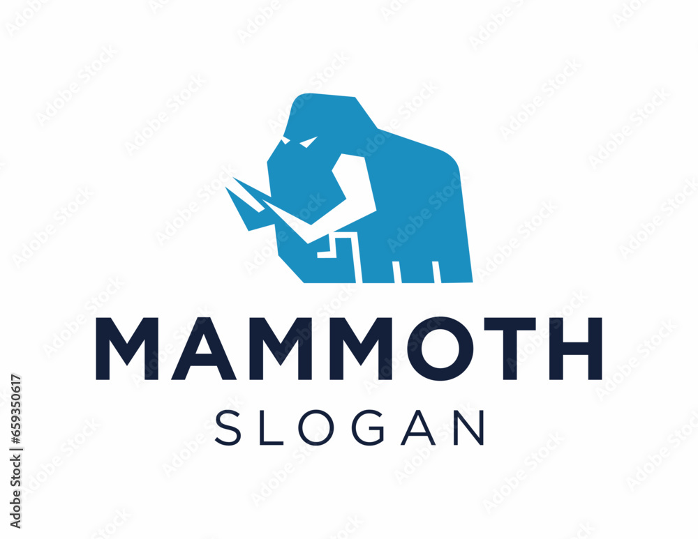 Poster logo design about mammoth on a white background. made using the coreldraw application.