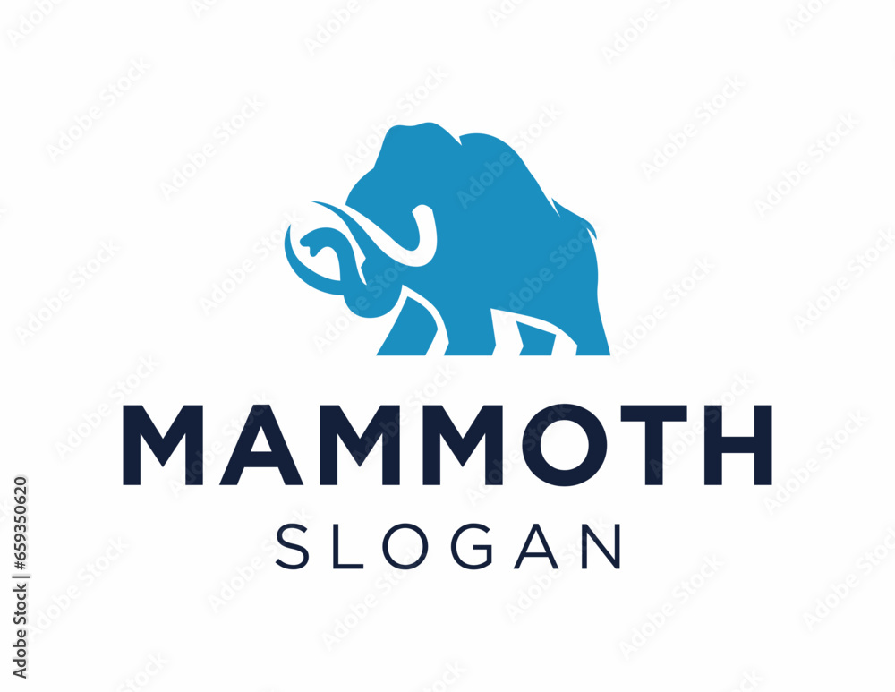 Poster logo design about mammoth on a white background. made using the coreldraw application.