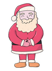 Santa Claus isolated hand drawn element, sketched doodle, cartoon clip art for nursery posters, sublimation, prints, stickers, cards, banners, signs, etc. EPS 10