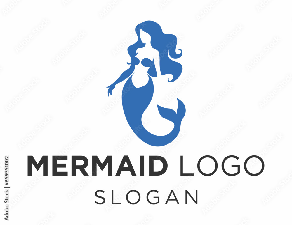 Poster logo design about mermaid on a white background. made using the coreldraw application.