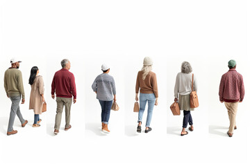 Obraz premium An elderly couple, a man and a woman, walking together, sharing a loving and affectionate moment.