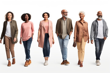 Obraz premium An active group of elderly adults, including both men and women