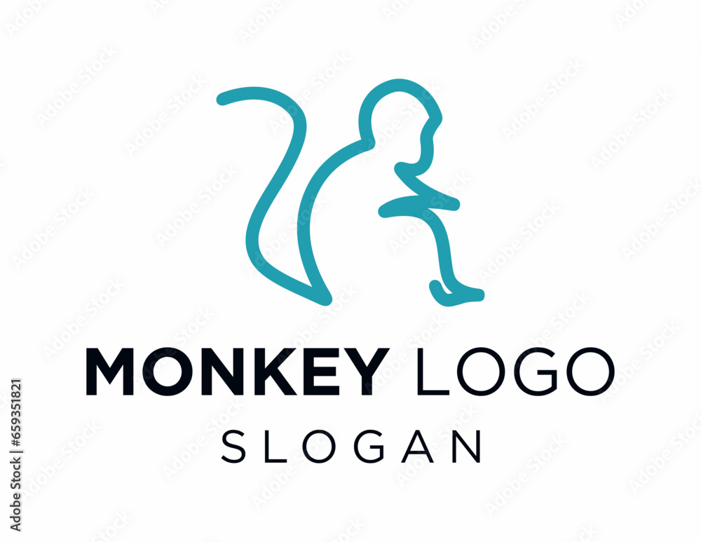Poster logo design about monkey on a white background. made using the coreldraw application.