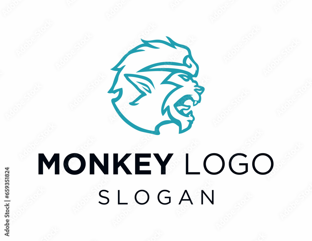 Poster logo design about monkey on a white background. made using the coreldraw application.