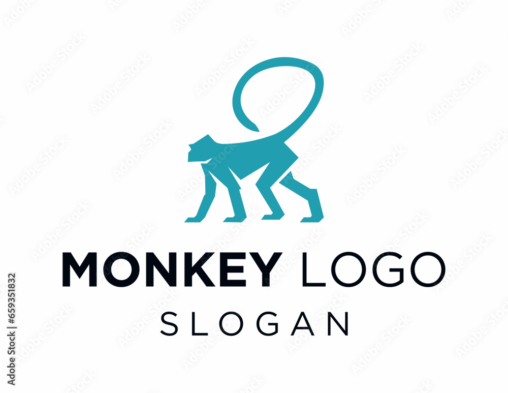 Poster logo design about monkey on a white background. made using the coreldraw application.