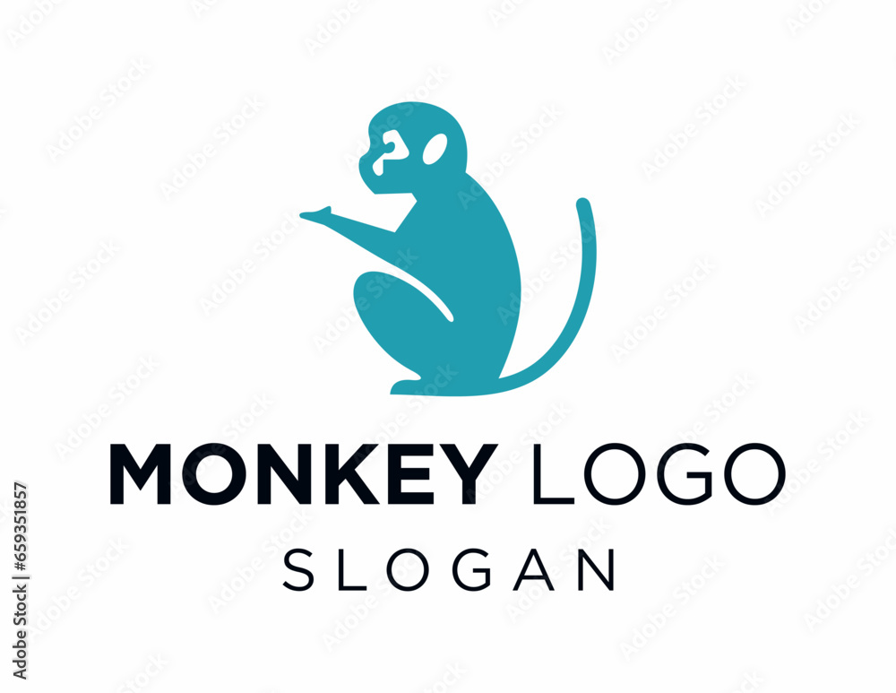 Poster logo design about monkey on a white background. made using the coreldraw application.