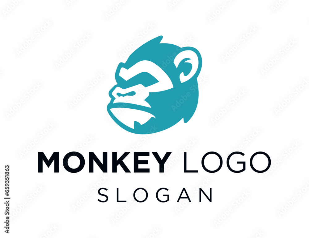Poster logo design about monkey on a white background. made using the coreldraw application.