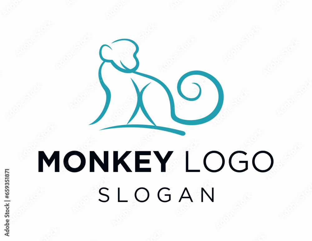 Poster logo design about monkey on a white background. made using the coreldraw application.
