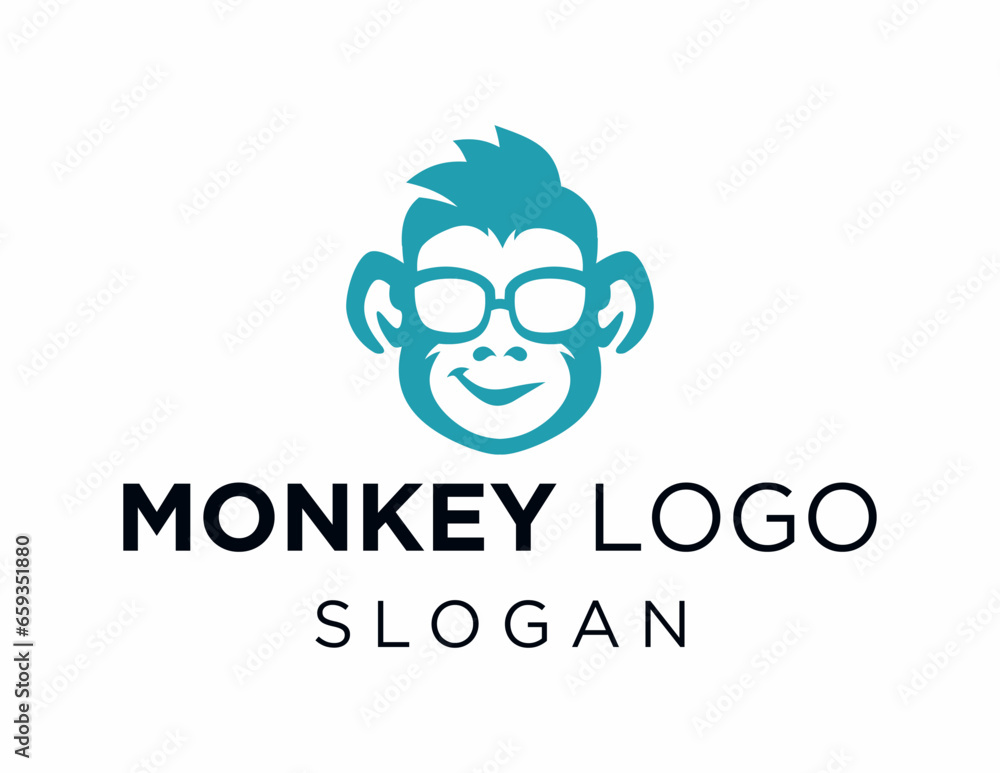 Poster logo design about monkey on a white background. made using the coreldraw application.