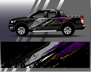Car wrap design vector.Graphic abstract stripe racing background designs for vehicle, rally, race, adventure and car racing livery