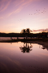 Obraz premium Beautiful Sunset in Brazilian Savannah. This Landscape is Located in center of Brazil.