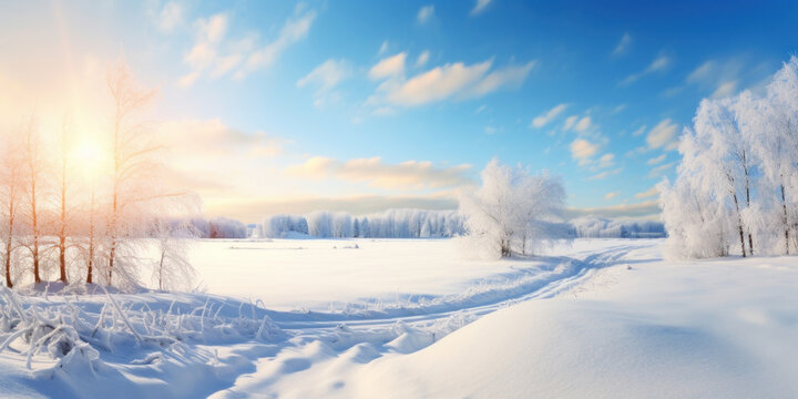 Beautiful winter landscape of the forest