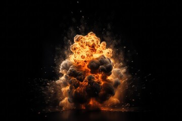 abstract fire explosion texture background with light effect generative ai