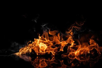 abstract fire flame texture background with smoke effect generative ai