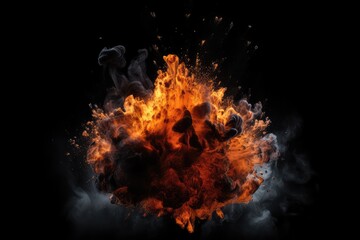 Obraz premium abstract and glowing fire explosion background with visual effects generative ai