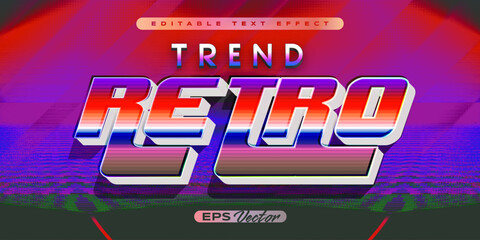 Trend retro editable text effect