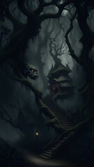 A dark and twisted forest, Generative AI, Generative, AI