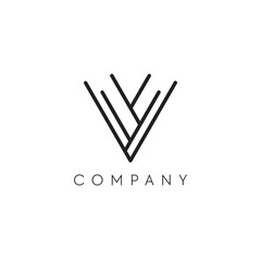 Letter V Deer horn branches tree organic development business, logo, design, brand identity, flat logo, company, editable, vector