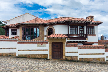 Rincón y arquitectura de la ciudad colonial de Villa de Leyva, en el centro norte de Colombia