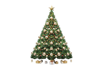Sparkling Christmas Tree Lights Isolated on Transparent Background