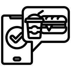 Food Ordering Outline Icon
