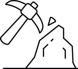 Cave digging Vector Icon easily modified

