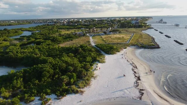 Drone Shot of Apollo Beach Nature Preserve during Sunset.