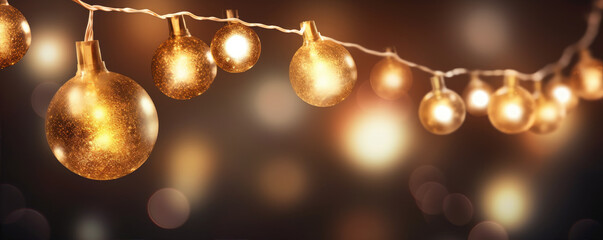 Beautiful lights decoration for Christmas or New Year holiday. Photography for background