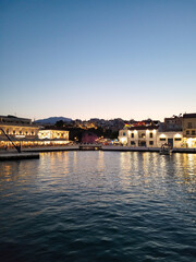 Obraz premium Twilight view of a European town