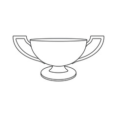 Ceramic Goblet Outline Icon Illustration on White Background