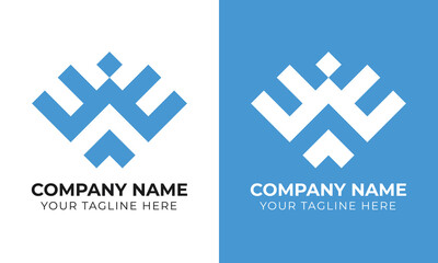 Obraz premium Corporate creative modern minimal monogram business logo design template