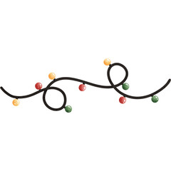 Watercolor Christmas Light Illustration Isolated on Transparent Background