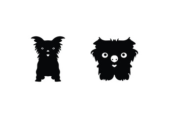 Amazing minimal style Brussels Griffon icon illustration