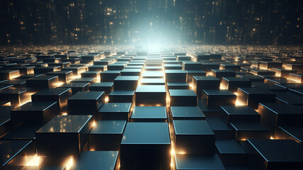 Obraz premium 3d square texture background. Shiny background concept. Generative AI