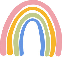 cute rainbow in doodle style
